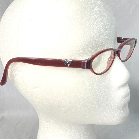 Valentino Eyeglasses Made In Italy 135 V5129 K7B Maroon Brown Gold Accents - Picture 4 of 9